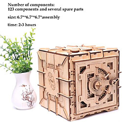 Avis RedMiter Puzzle en bois mécanique 3D coffre-fort Kit banques d'argent jeu de casse-tête en bois IQ - marron