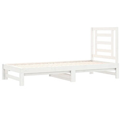 Avis vidaXL Lit coulissant sans matelas blanc 2x(90x200) cm