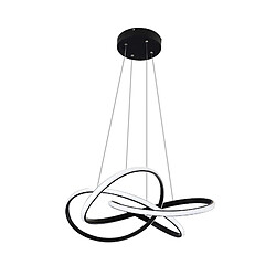 NETTLIFE Suspension LED salon noir lampe suspendue réglable en hauteur Ø58cm 68W anneaux lustre plafonnier dimmable avec télécommande 