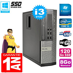 PC DELL 990 SFF Core I3-2120 Ram 8Go Disque 120Go SSD Graveur Wifi W7 - Occasion