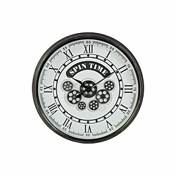 Horloge Murale DKD Home Decor Blanc Verre Fer Gris foncé (58.5 x 10.5 x 58.5 cm)