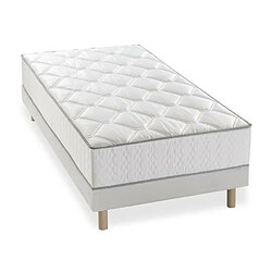 Avis DEKO DREAM Ensemble matelas ressorts + sommier tapissier 90 x 190 - Epaisseur 23 cm - Confort équilibré - Galon gris