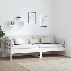 Avis vidaXL Lit de jour sans matelas blanc bois de pin massif 80x200 cm