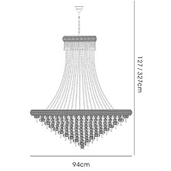 Avis Luminaire Center Suspension Alexetra 20 Ampoules chrome poli/cristal