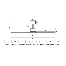 Avis faro Ventilateur de plafond avec lumière nickel mat Lantau