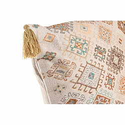 Coussin DKD Home Decor Beige Polyester Coton Aluminium Losanges (60 x 20 x 60 cm)