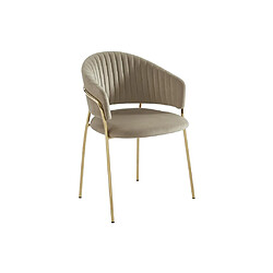 Acheter Lot de 2 chaises en velours et métal doré - Beige - MADOLIA de Pascal MORABITO