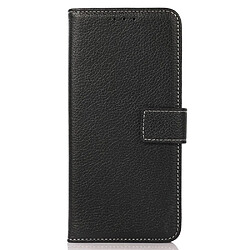 Etui en PU texture litchi avec support, noir pour votre Nokia G300