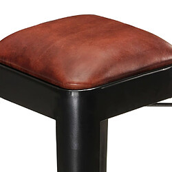 Avis vidaXL Tabourets de bar lot de 4 noir cuir véritable