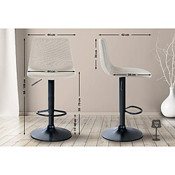 Non Tabouret de bar Divo tissu noir