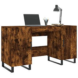 Avis Maison Chic Bureau,Table de travail,bureau de travail pour chambre chêne fumé 140x50x75 cm bois d'ingénierie -GKD74230