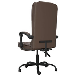 Acheter vidaXL Fauteuil de massage inclinable de bureau Marron Similicuir