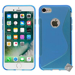 Htdmobiles Coque silicone gel fine pour Apple iPhone 7 + film ecran - BLEU