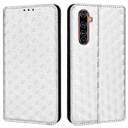 Etui en PU + TPU motif à losanges avec support, argent pour votre Realme X50 Pro 5G/X50 Pro Player