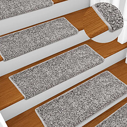 vidaXL Tapis d'escalier 15 pcs 65x21x4 cm Gris