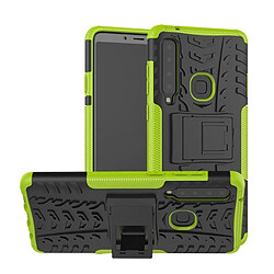 Wewoo Coque Pneu Texture TPU + PC antichoc pour Galaxy A9 (2018), avec support (vert)