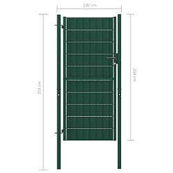 Avis vidaXL Portail de clôture PVC et acier 100x204 cm Vert