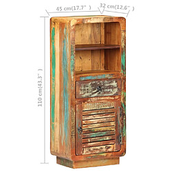 vidaXL Buffet 45x32x110 cm Bois de récupération massif pas cher