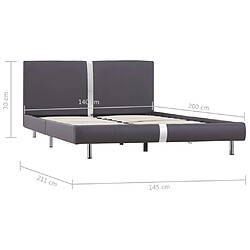 vidaXL Cadre de lit sans matelas gris similicuir 140x200 cm pas cher