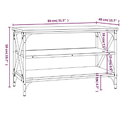 vidaXL Meuble TV Chêne fumé 80x40x50 cm Bois d'ingénierie pas cher