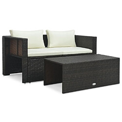 Avis Maison Chic Salon de jardin 6 pcs + coussins - Mobilier/Meubles de jardin - Table et chaises d'extérieur Résine tressée Marron -MN23097