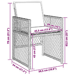 vidaXL Chaises de jardin avec coussins lot de 4 gris clair poly rotin pas cher