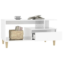 Acheter Maison Chic Table basse,Table Console Table d'appoint, Table pour salon Blanc brillant 90x49x45 cm Bois d'ingénierie -MN31364