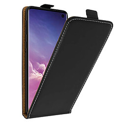 Acheter Avizar Etui Samsung Galaxy S10 Housse Clapet Vertical Porte-carte Coque Silicone - Noir