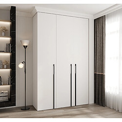 Abiks Meble Armoire à portes battantes Como 3 245,5/150/40 3 portes (blanc/noir)