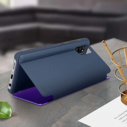 Avis Avizar Housse Galaxy A41 Étui Clapet translucide Design Miroir Support Vidéo bleu nuit