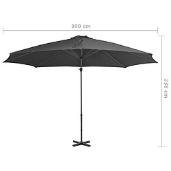 vidaXL Parasol de jardin en porte-à-faux et poteau en aluminium pas cher