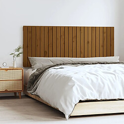 Maison Chic Tête de lit scandinave pour lit adulte,Meuble de chambre murale Marron miel 147x3x60 cm Bois massif de pin -MN57865