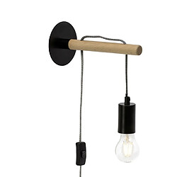 Brilliant (Lighting) JARBO-Applique Bois et Métal avec interrupteur H26cm Bois Brilliant