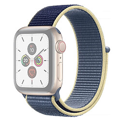 Wewoo Pour Apple Watch séries 5 et 4 40mm / 3 & 2 & 1 Bracelet en nylon de couleur assortie 38mm bleu + jaune