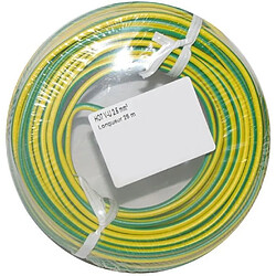 Câble d’installation H07V-U 25m jaune et vert avec isolant en PVC - FILS & CÂBLES - 60101018C