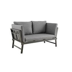 Avis Vente-Unique Banquette multifonctions en alumium avec coussins - 2 personnes - Gris fonce