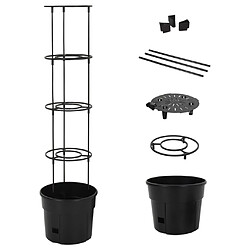 Maison Chic Jardinière,Bac à fleurs - pot de fleur à tomate Anthracite Ø29,5x115 cm Polypropylène -GKD89254