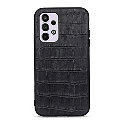 Coque en TPU + cuir véritable texture crocodile, anti-rayures noir pour votre Samsung Galaxy A33 5G