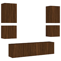 vidaXL Unités murales TV 6 pcs chêne marron bois d'ingénierie