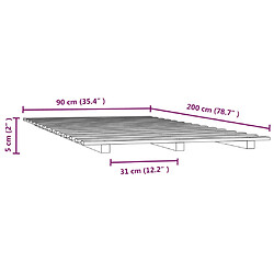 vidaXL Cadre de lit sans matelas 90x200 cm bois de pin massif pas cher