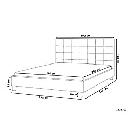 Avis Beliani Lit double en tissu gris foncé 180x200 LA ROCHELLE