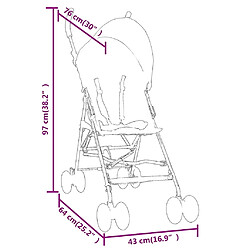 vidaXL Poussette bébé Gris clair et noir Acier pas cher