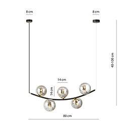 Avis EPIKASA Suspension Ritz, Noir, Acier, 80x100x28 cm