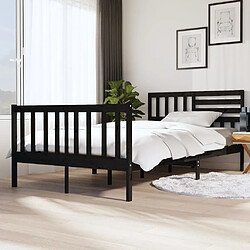 vidaXL Cadre de lit sans matelas noir bois massif 120x200 cm