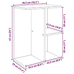 vidaXL Table de chevet chêne artisanal 46,5x29x61 cm bois d'ingénierie pas cher