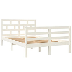 Avis Maison Chic Lit adulte - Lit simple Cadre de lit,Structure du lit Contemporain Blanc Bois de pin massif 120x200 cm -MN77530