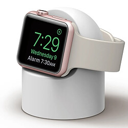 Wewoo Support en silicone à base ronde rétro pour Apple Watch blanc