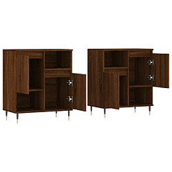 Avis vidaXL Buffets 2 pcs chêne marron bois d'ingénierie