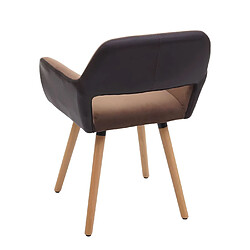 Avis Mendler Chaise de salle à manger HWC-A50 II, design rétro années 50 ~ similicuir/ tissu, marron clair, pieds clairs