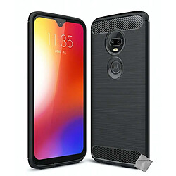 Htdmobiles Coque silicone gel carbone pour Motorola Moto G7 + film ecran - NOIR